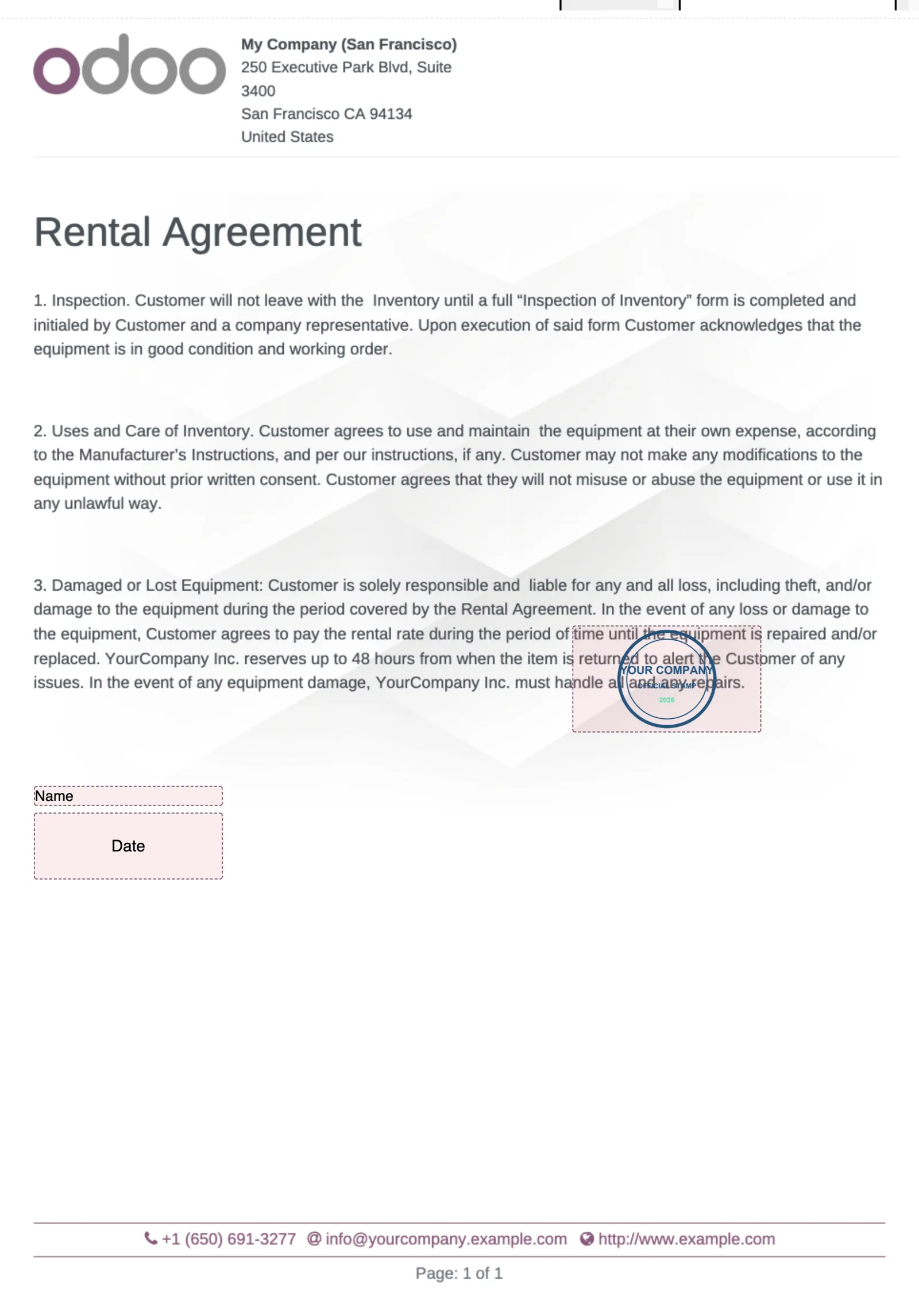 Sign: One-click Company Stamp